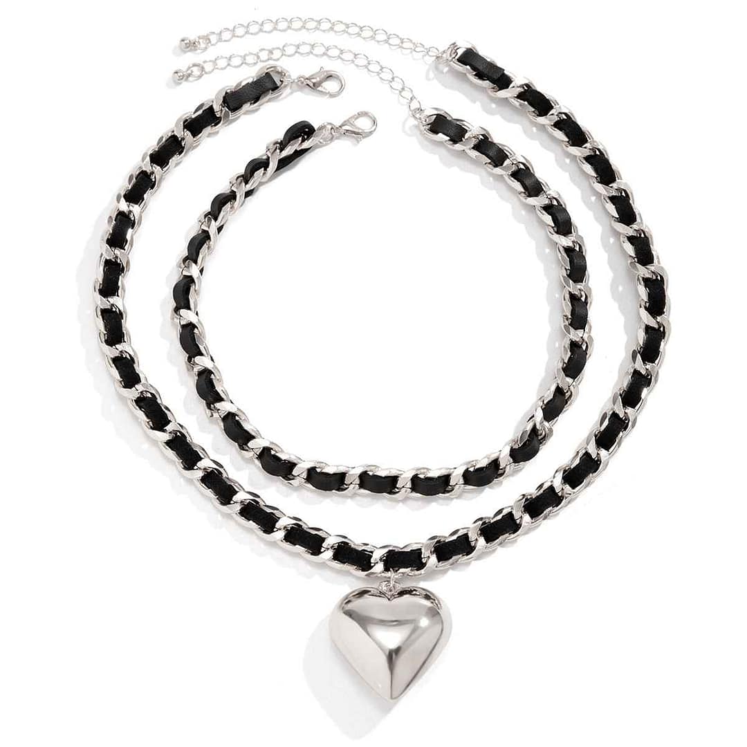 Chunky Heart Punk Rock Necklace - Image 4