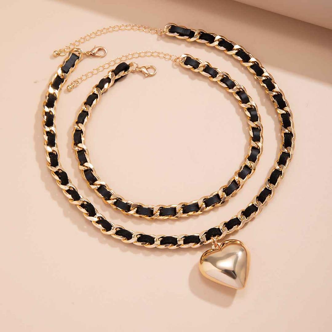 Chunky Heart Punk Rock Necklace - Image 3
