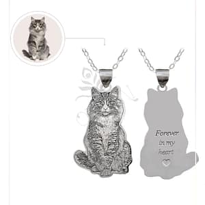 Silver Pet Photo Pendant Necklace