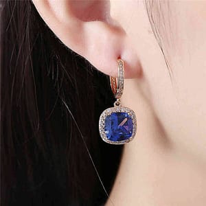 Square Crystal Clip Earrings