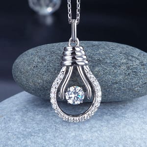 Sterling Silver Bulb Pendent Necklace