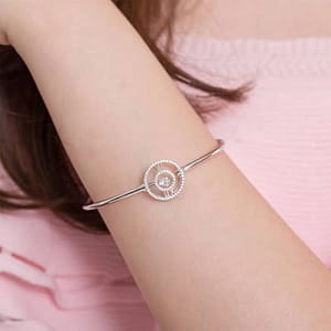 Roman numbered sterling silver dancing stone bracelets