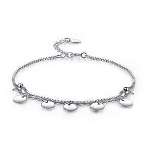 Dangle Circle Sterling Silver chain Bracelet