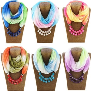 multi-color scarf necklace