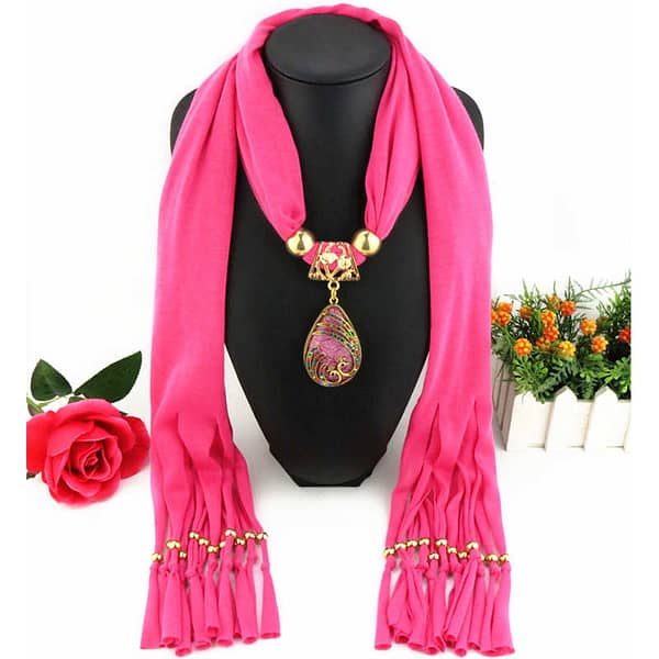 peacock scarf necklace