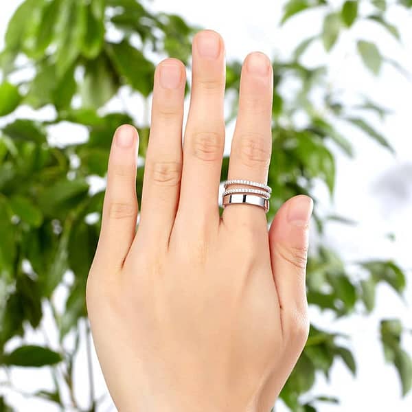 white stone sterling silver rings