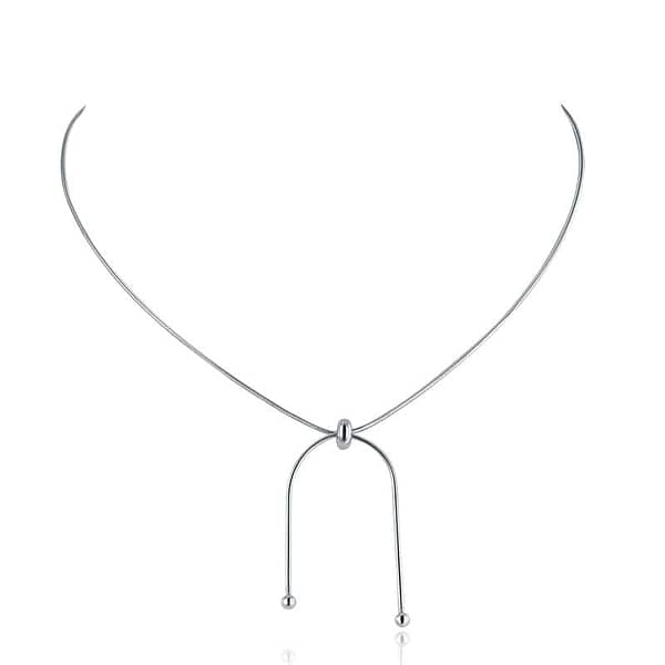 Adjustable Solid Stylish Sterling Silver Necklace