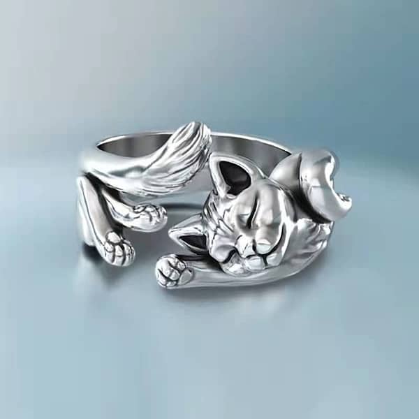 Cute Cat Hugging Open Ring (Buy1 – Get1 free)