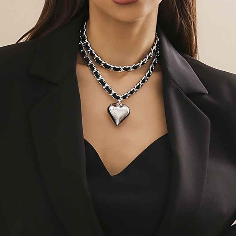 Chunky Heart Punk Rock Necklace - Image 2