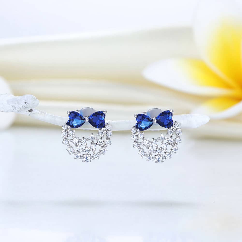 blue stone sterling silver earrings