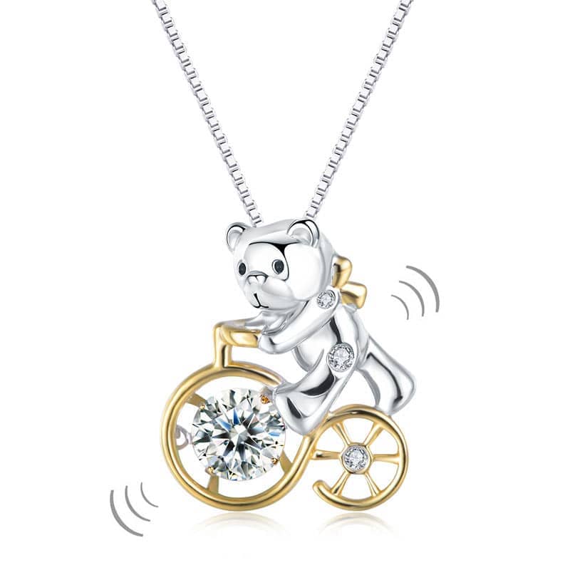 Sterling Silver Ride or Die Teddy Bear Necklace for Men — WE ARE