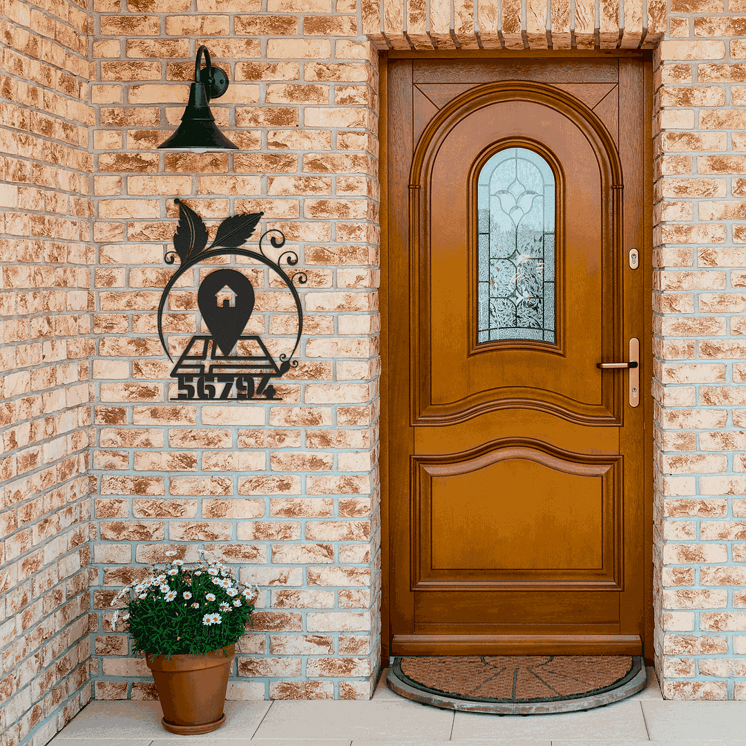 Location Pin Custom Door Number Metal Art