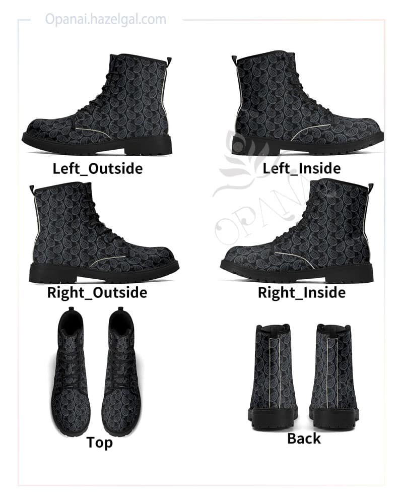 Midnight Paisley Men's Combat Boots - Image 8