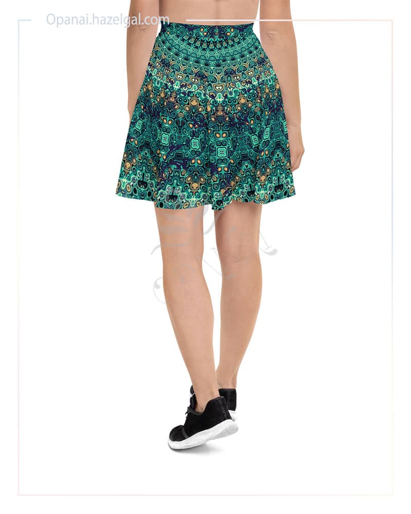 Peacock Mandala Dream Skater Skirt - Image 2