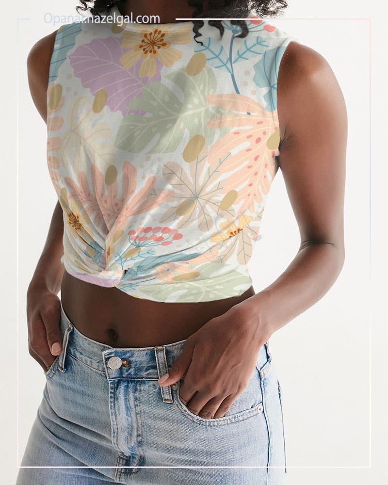 Pastel Petal Women's Front -Twist Tank
