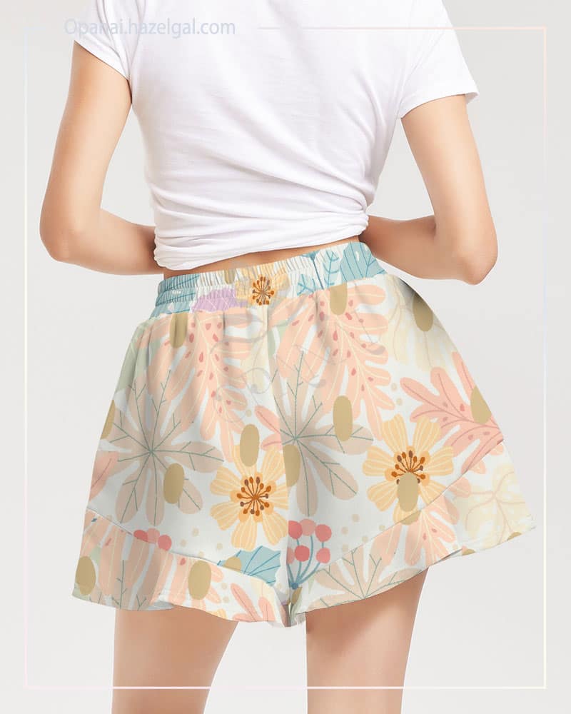 Pastel Petals Women's Ruffle Shorts - Image 2