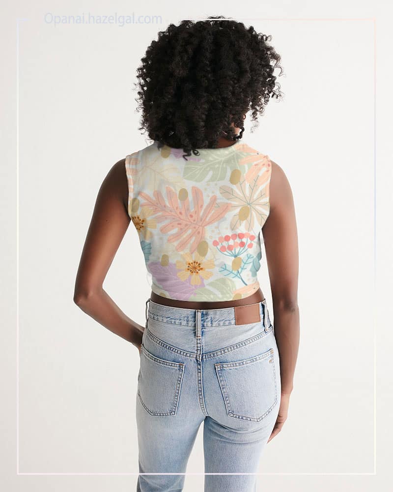 Pastel Petal Women's Front -Twist Tank - Image 4