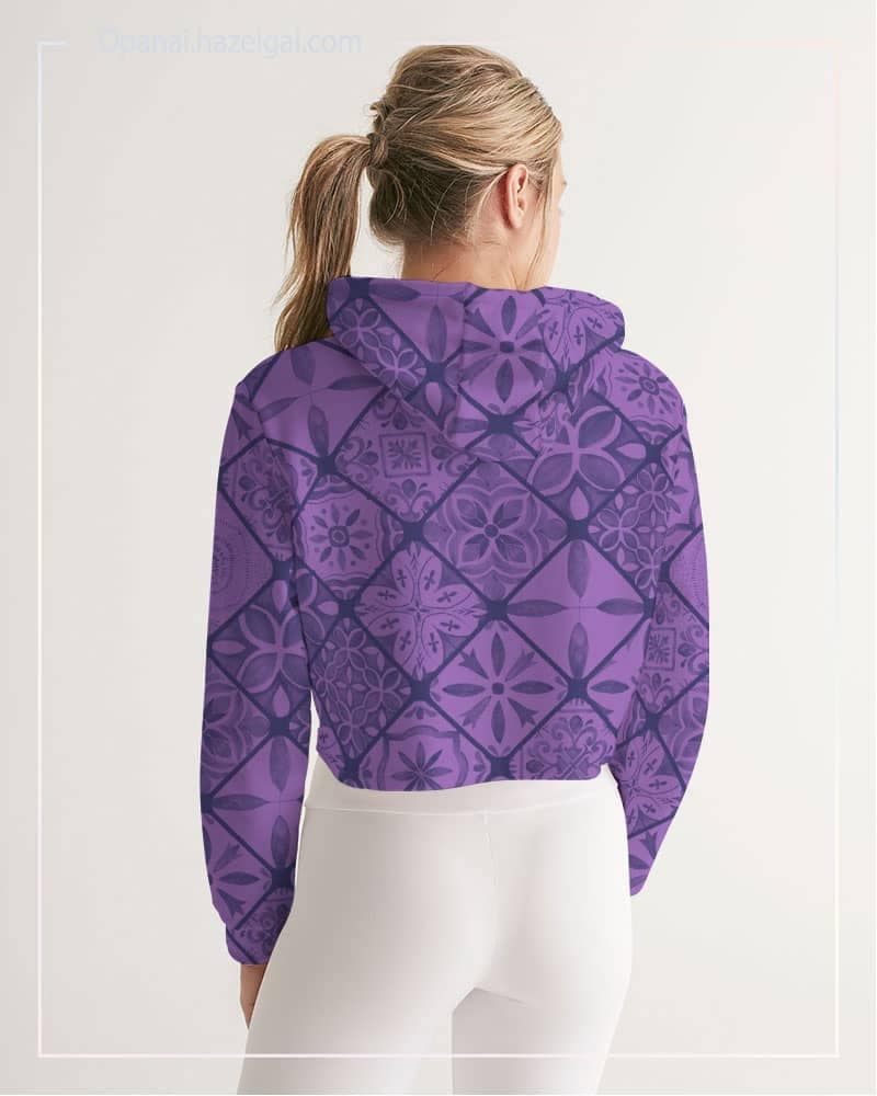 Moroccan Mosaic Women's Cropped Hoodie - Image 4