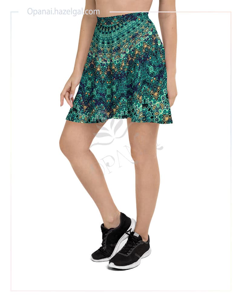 Peacock Mandala Dream Skater Skirt - Image 4
