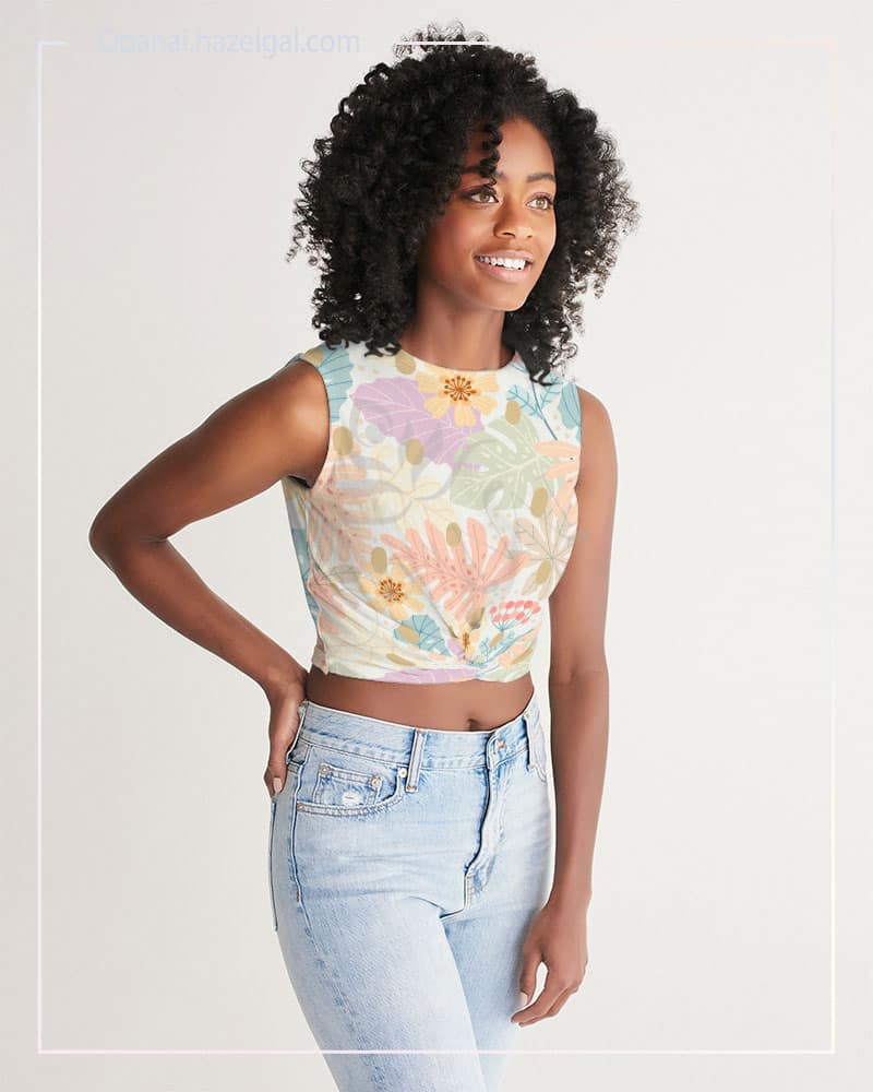 Pastel Petal Women's Front -Twist Tank - Image 2